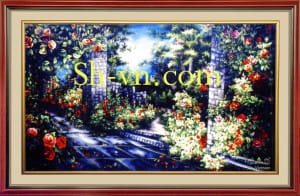 乡村风景画手工刺绣＝玫瑰园　2131＝SHVN 2131 - 125cm x 210cm (2)